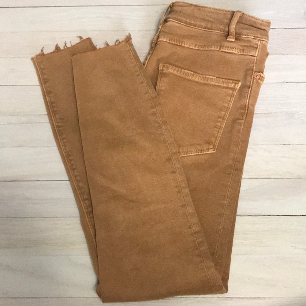 Zara high waist skinny jeans in rust